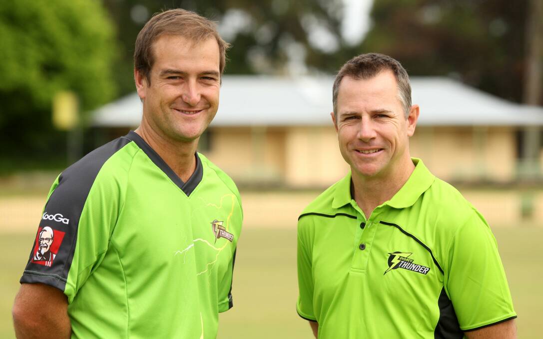 Crucial: Sutherland captain-coach Phil Jaques (left) and Shane Duff, were named co-coaches of the new Sydney Thunder 'Big Bash' franchise. Picture: Chris Lane