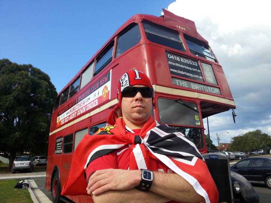 Strong fan base: Pete from Miranda is one of many fans ready for Sydney's Man U experience. Picture: Lisa McMahon