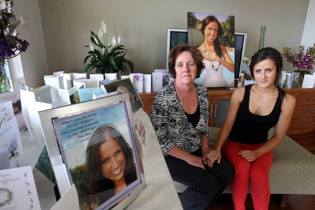 A lasting memorial:  the Fitzsimons family have set up a foundation in honour of Nicole, who died in a road accident in Thailand. Julie Fitzsimons and younger daughter Kate.  Picture: Jane Dyson