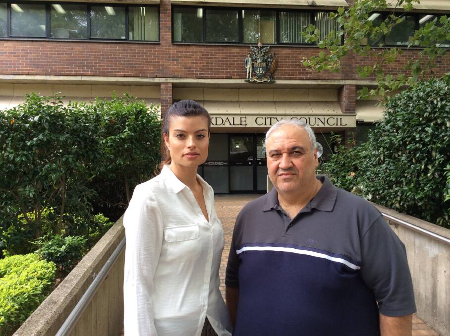 Pressure grows: Carina El Saouda and Cr Michael Nagi leave the council chambers.