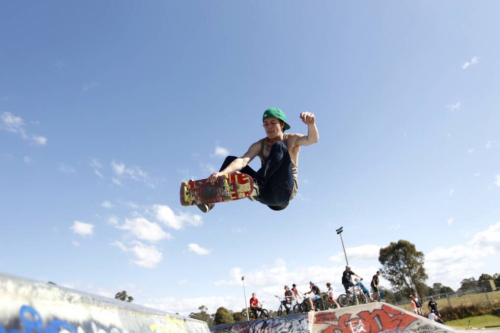 Up and away: Keen coast-side skaters will soon have a skate park of their own. Picture: Simon Bennett