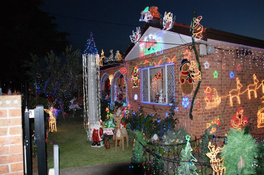 You light up my life: Linda Sellito sent in these photos of the Christmas lights at her father Sam Selitto’s house at Souter Street, Kogarah Bay. 