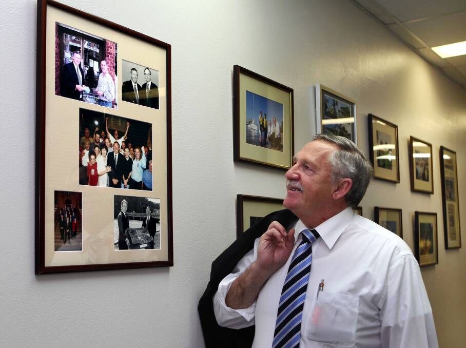 Looking to the future: Former Miranda MP Barry Collier at his electorate office just before he retired in 2010. Picture:  Lisa McMahon