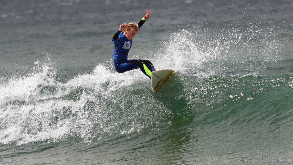 Cronulla's Jay Brown 3rd in the semi finals of the 12’s. Picture: John Veage