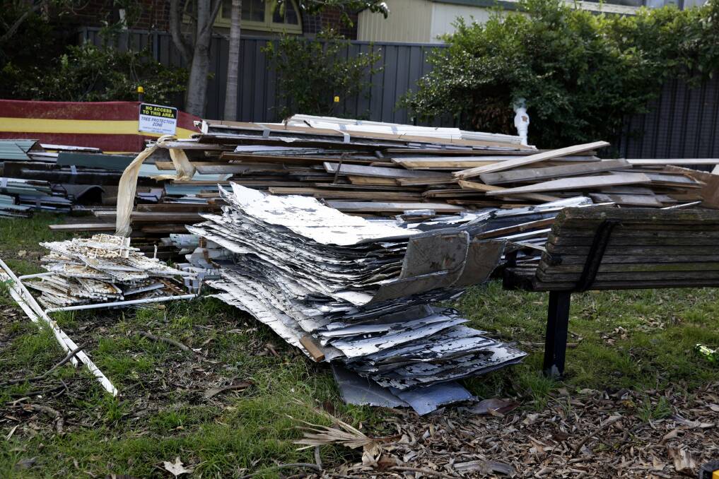 Some of the original building material is to be recycled. Picture: Anna Warr