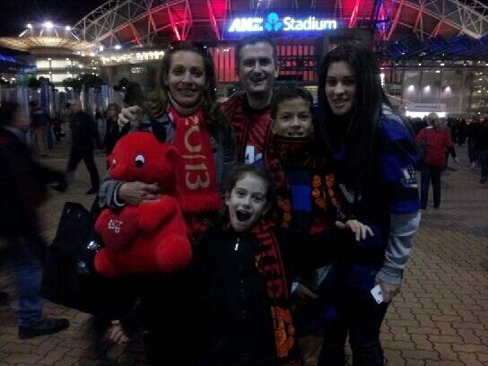 Family of fans: Mark O'Connor with wife Maria and children Alexander, Renee and Angelina at the ground.