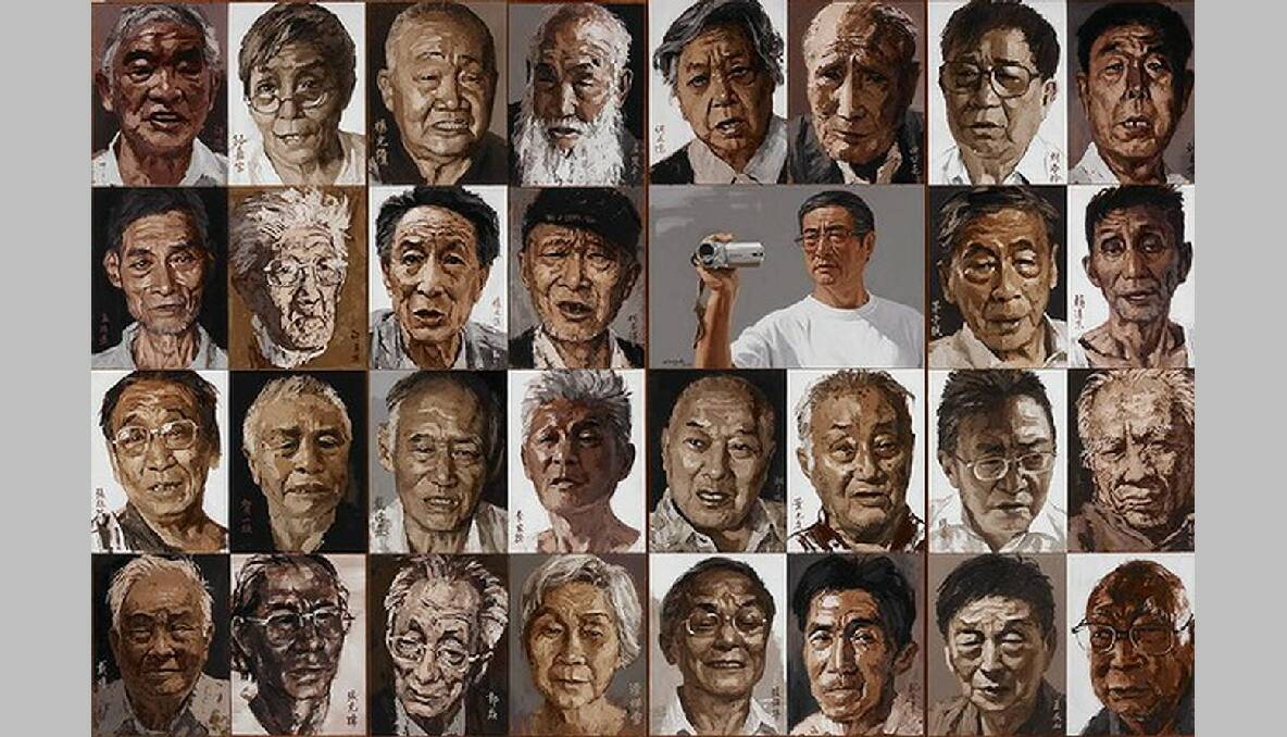 Self-portait (interviewing Maoist victims) by Xu Wang. Photo: Supplied
