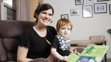 Federal public servant Anna Doukakis will use her extra paid leave to care for her son, Connor. Picture by Keegan Carroll