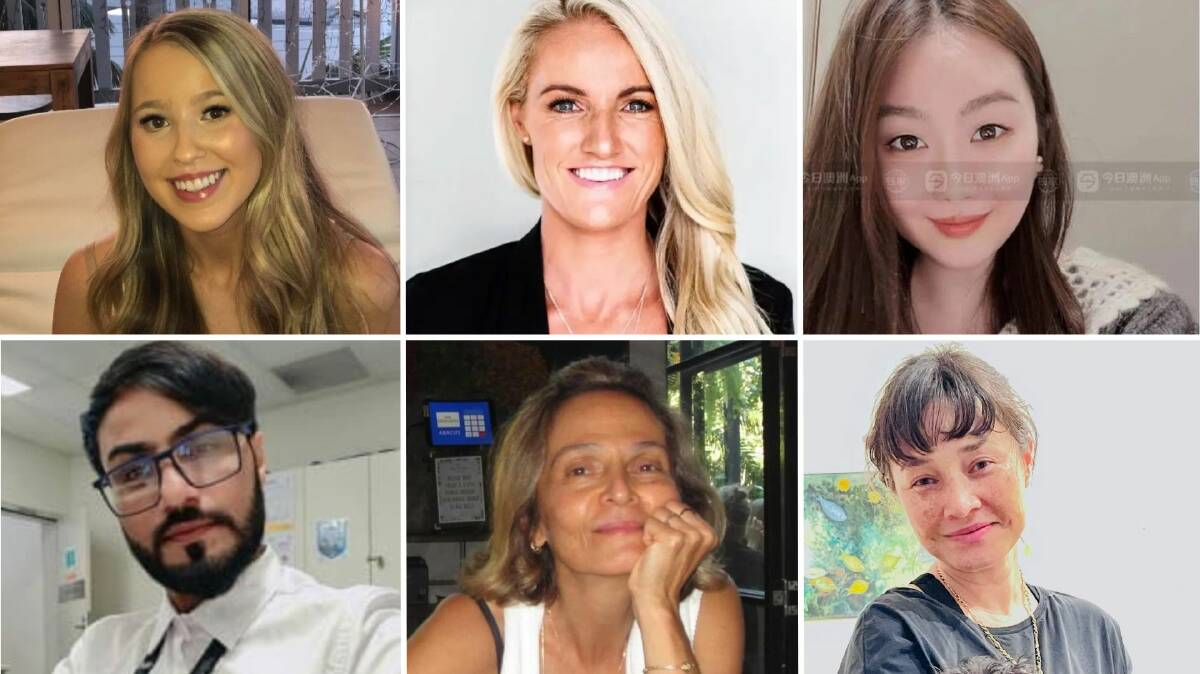 Dawn Singleton, Ashlee Good, Yixuan Cheng, Faraz Tahir, Jade Young and Pikria Darchia have been identified as the victims of the Bondi stabbing attack on April 13. Pictures supplied/Linkedin/Nine News