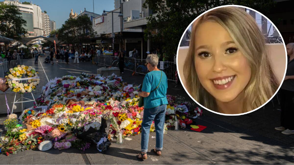 A makeshift memorial outside the Westfield Bondi Junction shopping centre in tribute to the victims of the Bondi Junction stabbing spree including Dawn Singleton (pictured). Picture AAP Image/Flavio Brancaleone