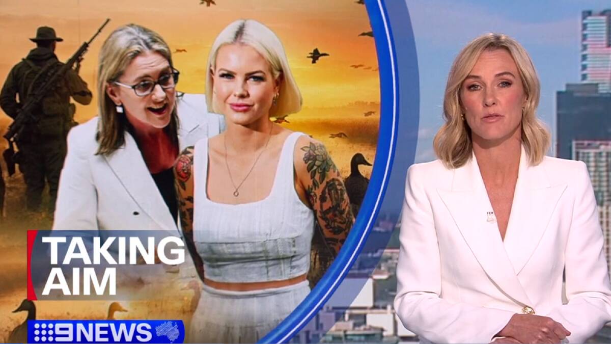 A still image from Nine News on January 29 showing a photoshopped image of MP Georgie Purcell. Picture Nine News