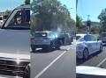 A 20-year-old was arrested after he allegedly ploughed into a car carrying a family in Brisbane. Picture Dashcam Owners Australia Facebook