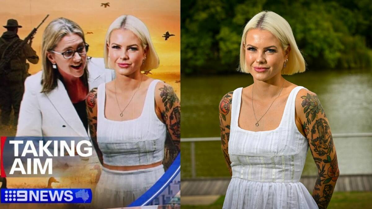 A photoshopped Nine News composite image with Victorian Premier Jacinta Allan and MP Georgie Purcell (left) and Ms Purcell in a white dress for the Bendigo Advertiser. Picture Nine News/Darren Howe
