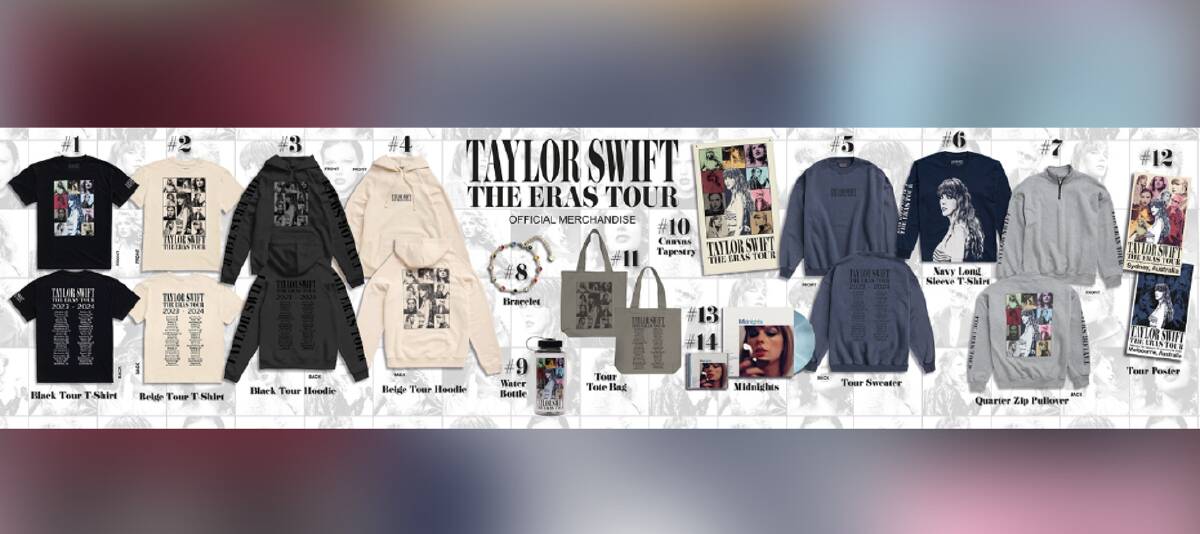 Taylor Swift's Eras Tour merchandise Melbourne and Sydney dates St