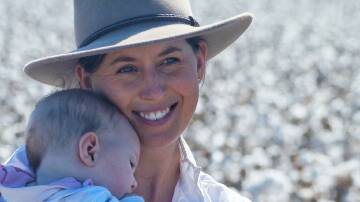 Sarah Murray and Archie, 1, on the family farm, Eulabah, Spring Ridge. Picture supplied