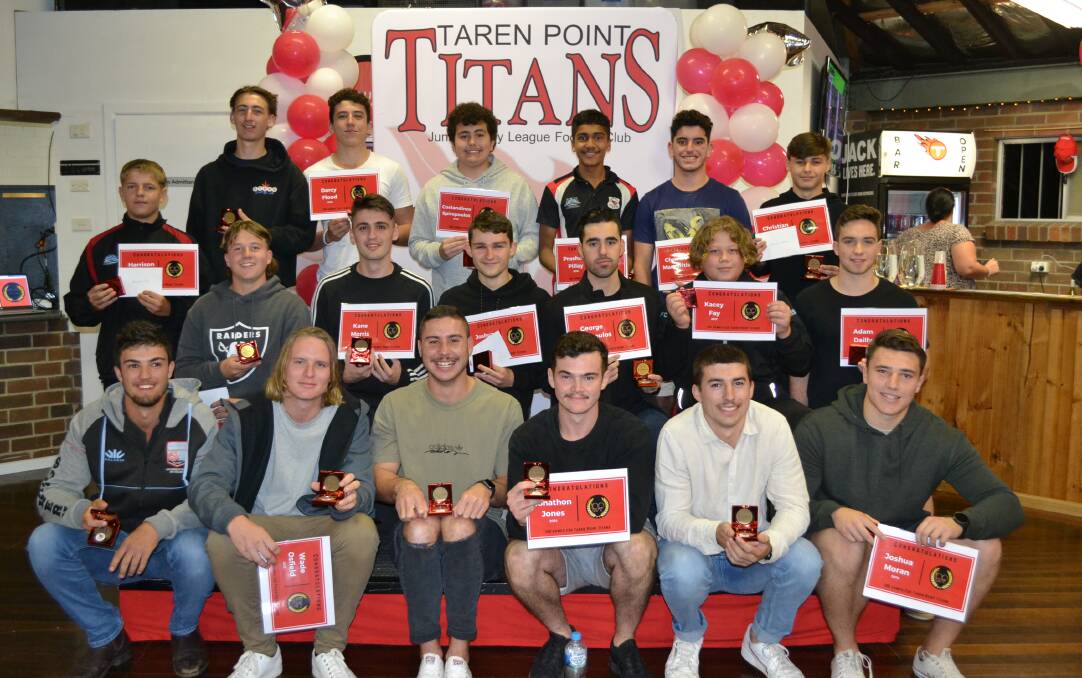Centurions: The Taren Point Titans first 100 game players. Picture: Supplied.