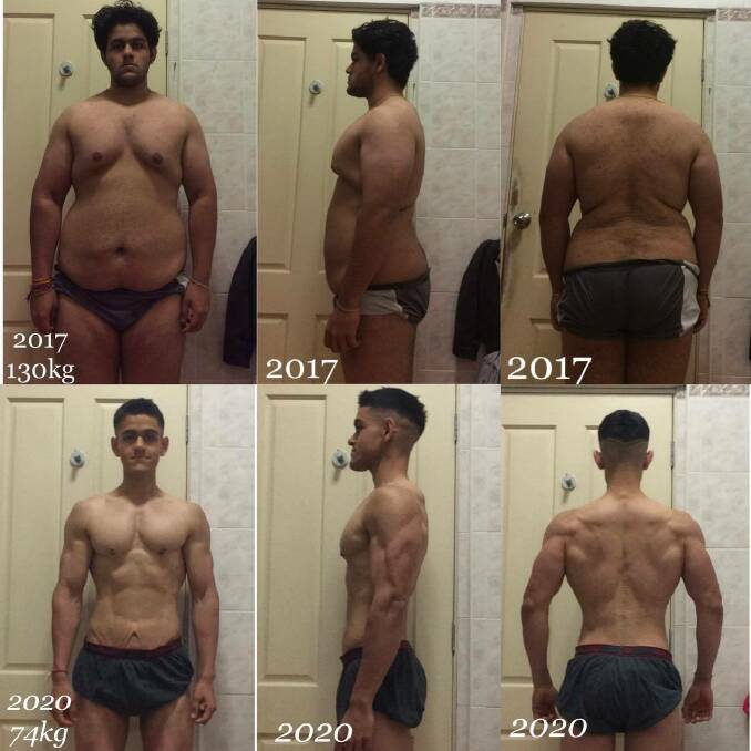 Transformation: Ajay Sharma's body transformation and the images he posted online. 
