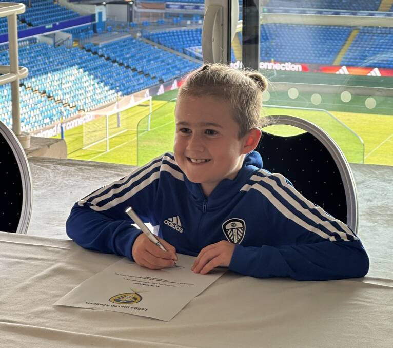 Alfie Edwards signs with Leeds United. Picture supplied.