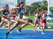 Gold: Emma Lee runs to become a double national champion at the Australian Track and Field Championships. Picture: NSW Athletics.