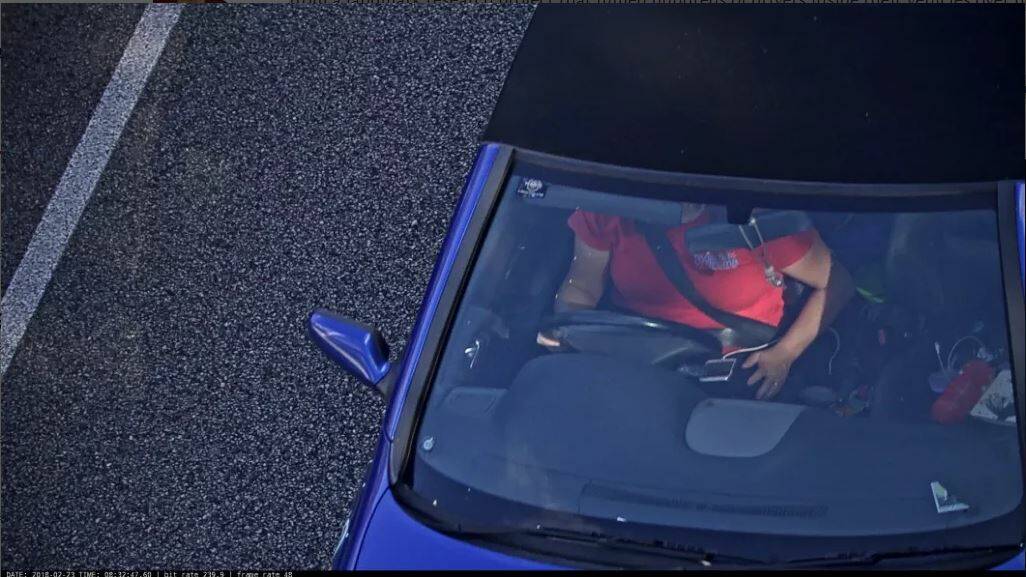Cameras captured motorists texting and driving. Picture: One Task