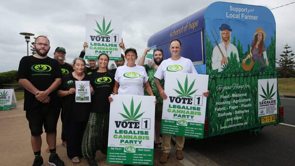 Another scene from today's Legalise Cannabis Party gathering at Bar Beach. Picture by Simone De Peak