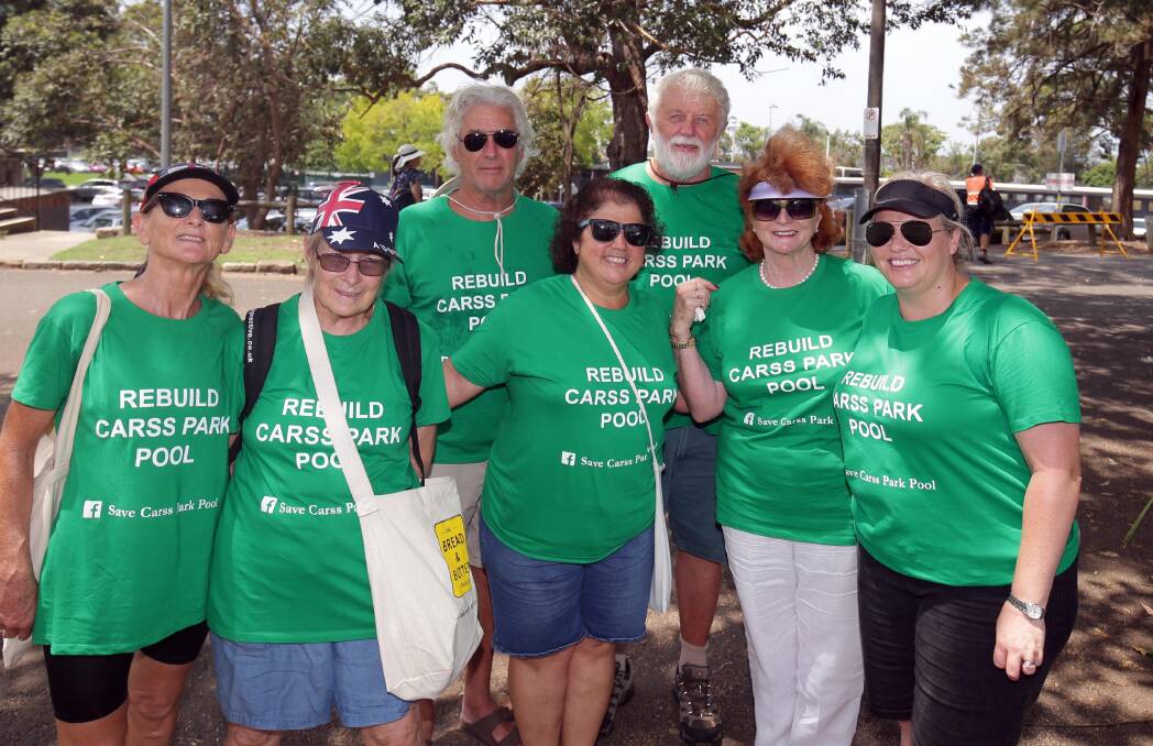 Carss Park Pool supporters made their feelings known Georges River Council Australia Day event. Picture: Chris Lane