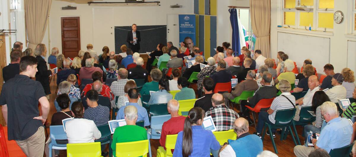 Development concerns: Banks MP David Coleman held a forum attended by over 100 residents to discuss community concerns about planned development in Riverwood.