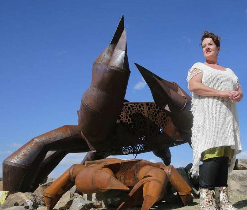 Calling all artists: Last year's Sculptures@Bayside was won by artist Joy Heylan for her sculpture, The Crab. Picture: John Veage