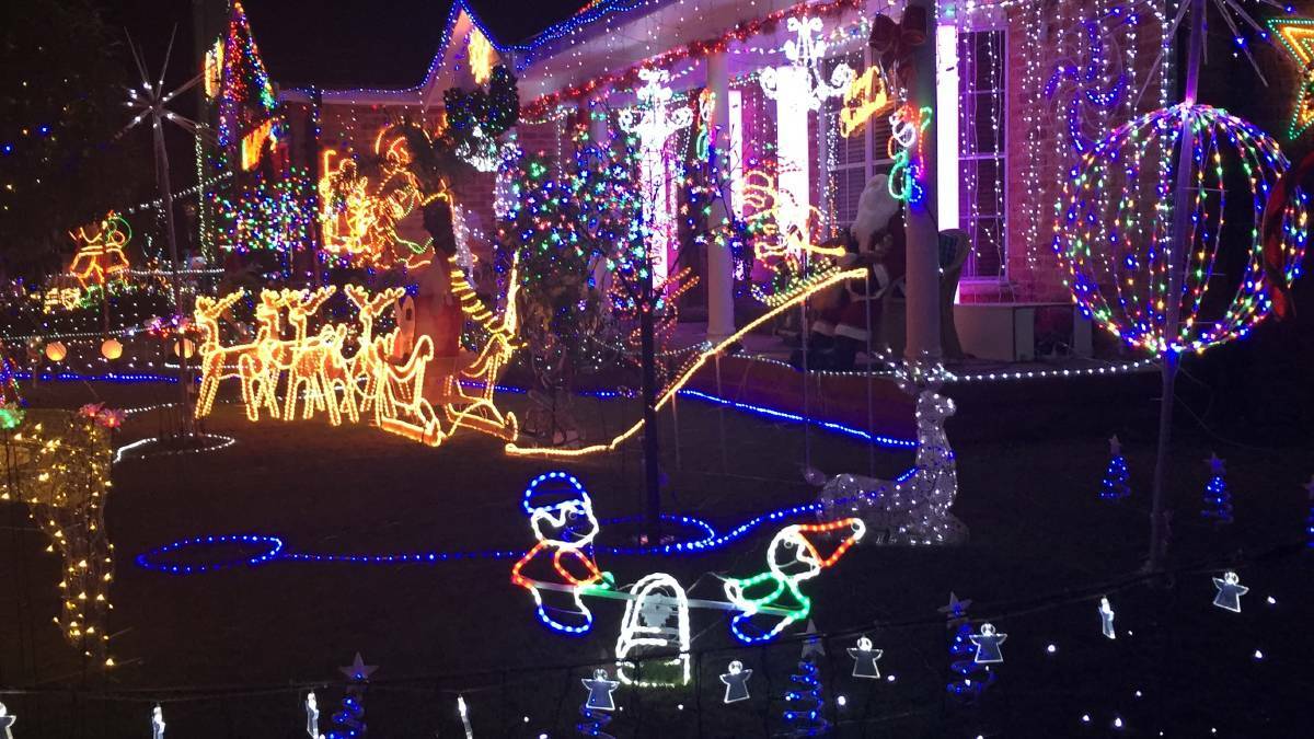 Christmas tradition: One of the properites in Madres Avenue, Kogarah displaying the Christmas lights that attract crowds from near and far.