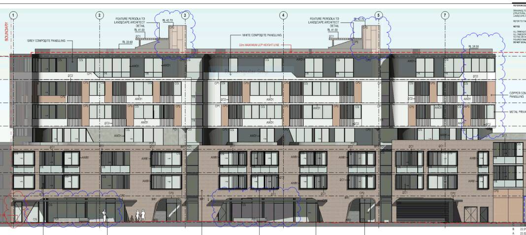 An architectural drawing of the 50-apartment complex planned for Waines Crescent, Rockdale.