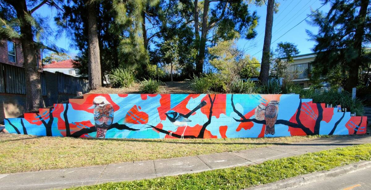 The King Georges Road mural is inspired by locally found flora and fauna.