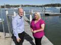 Richard Morton and Georges River Council Deputy Mayor, Elise Borg at the Endeavour Street Wharf at Kogarah Bay. Picture: John Veage
