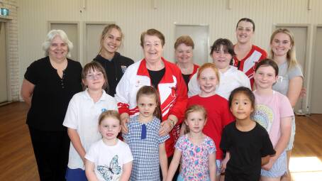 Nola Hellyer, centre, with supporters at a class at Oatley Community Hall last week. Picture: Chris Lane