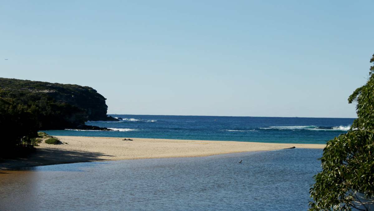 Wattamolla in the Royal National Park. The body of a male was discovered in the waters off the beach earlier today.