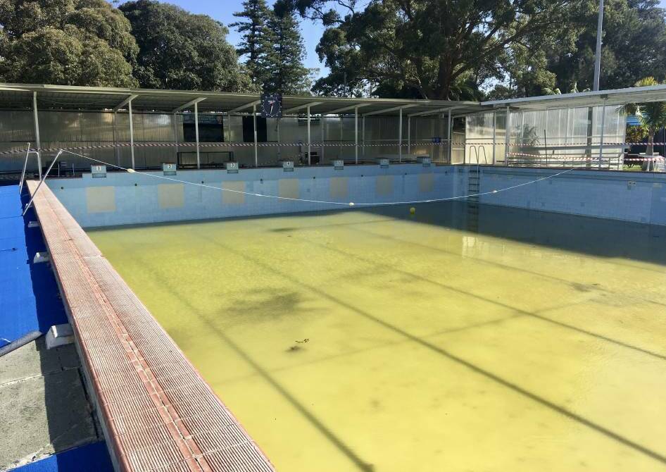 Laps of hope: The closed pool at Carss Park pictured late last year.