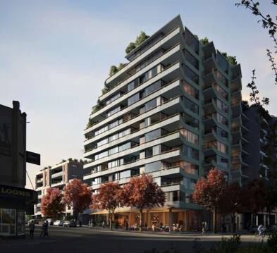 Photomontage of the development proposed for the corner of Railway Parade and Bowns Road, Kogarah.
