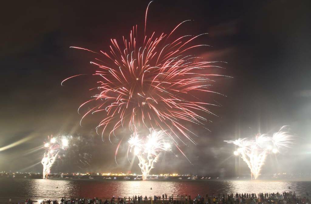New Year's Eve: Thousands line the Cook Park foreshore for a spectacular firework display above Lady Robinsons Beach.