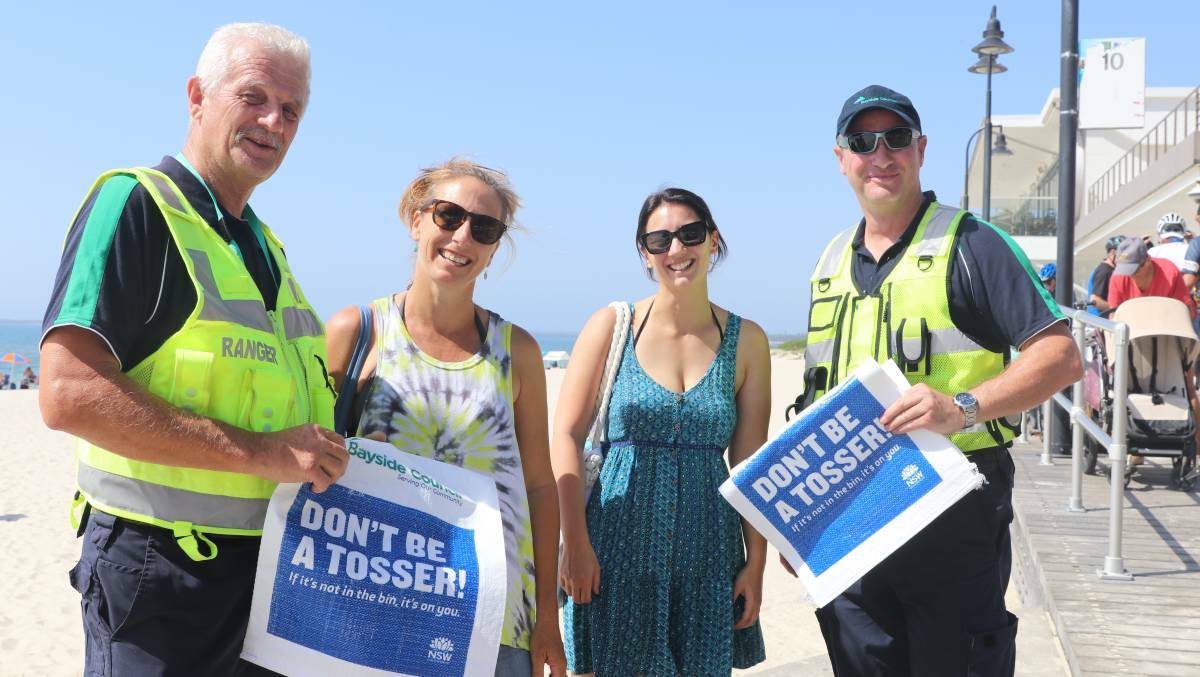 Line in the sand: Bayside Council rangers will get body cams and extra backup from off-duty police officers to stop littering on Botany Bay beaches this summer.