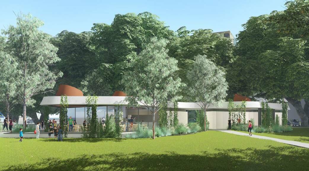An artist impression of the cafe proposed for Cahill Park, Wolli Creek.