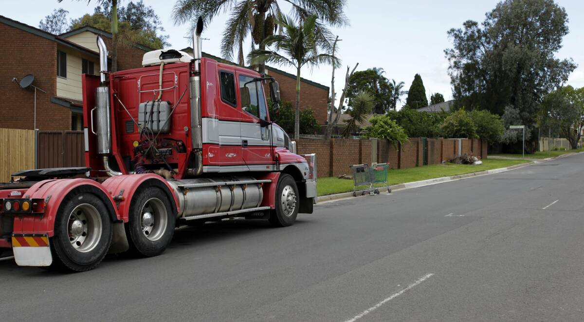 Get a move on: Peakhurst residents are frustrated and angry over illegally parked heavy vehicles left in situations similar to this one in western Sydney. Picture: Simon Bennett.