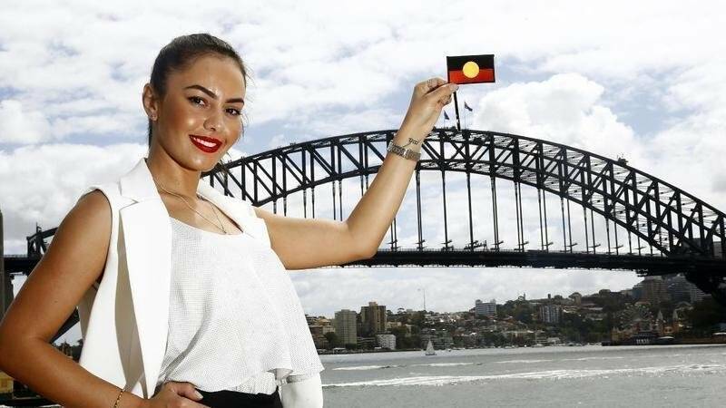 Flag call: Cheree Toka, who is driving a petition calling on the Government to fly the Aboriginal Flag on Sydney Harbour Bridge 365 days a year.