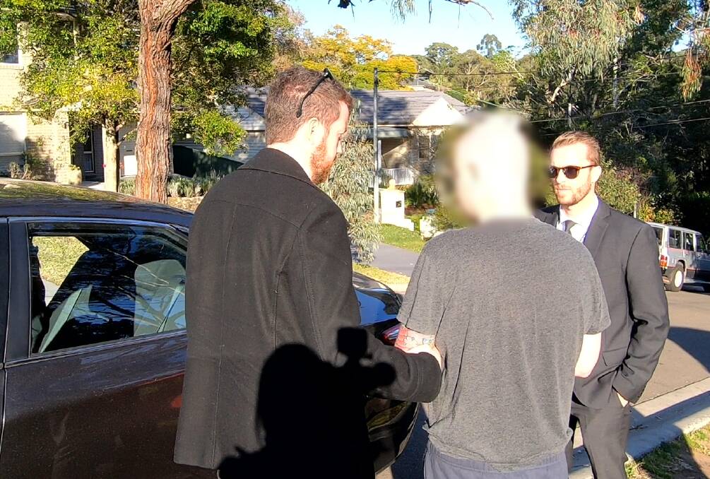 Detectives executed a search warrant at a home at Jannali about 8am today. Pictures: NSW Police