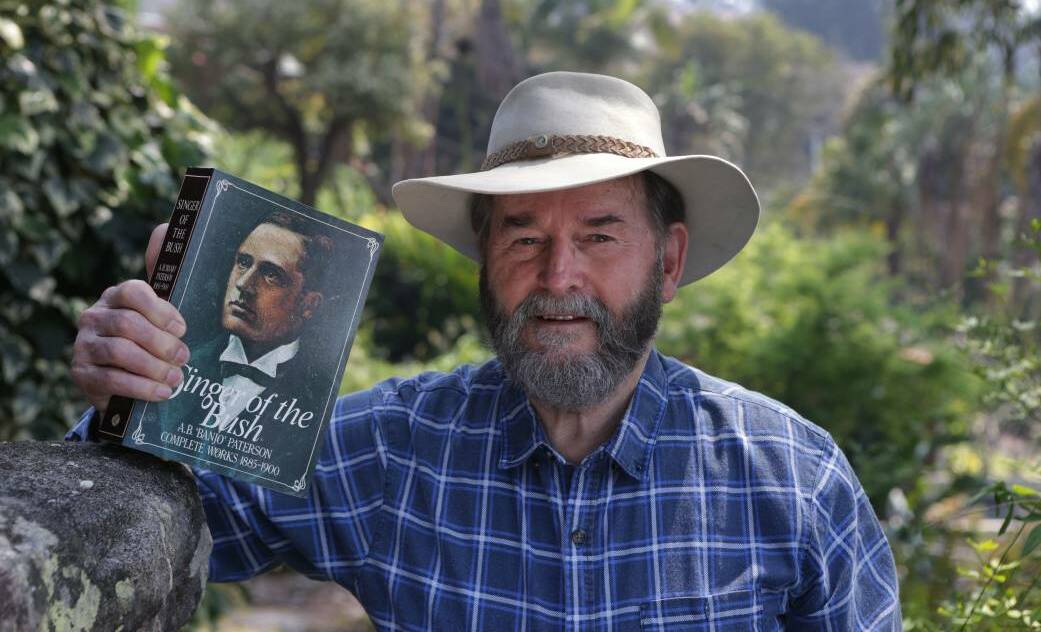 By the book: Oatley's Cliff Crane has researched the life and work of Banjo Paterson for 25 years. Now he has unearthed a previouly unknown work. Picture: John Veage