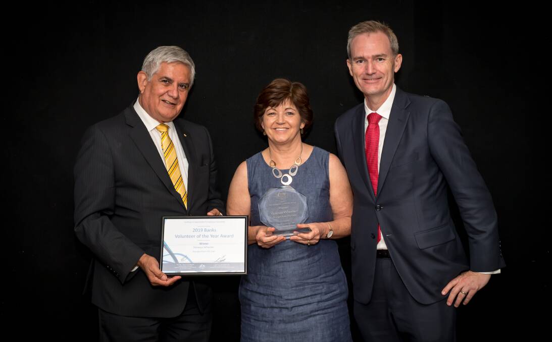 Dedication recognised: from left, Federal Minister for Senior Australians and Aged Care Ken Wyatt, Banks electorate Volunteer of the Year Vanessa Wheeler and Federal Member for Banks David Coleman.