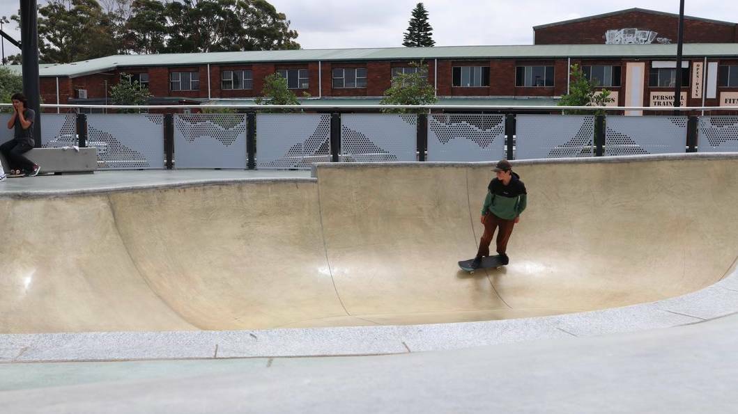 Light the way: The skatepark is part of the new Ador Reserve Precinct. It opened in December and is attracting skateboarders from as far afield as the inner west and southern suburbs, but the dim lighiting is causing safety concerns.