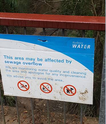 Sign of the times: A sign warning of the spill at Dairy Creek last week.