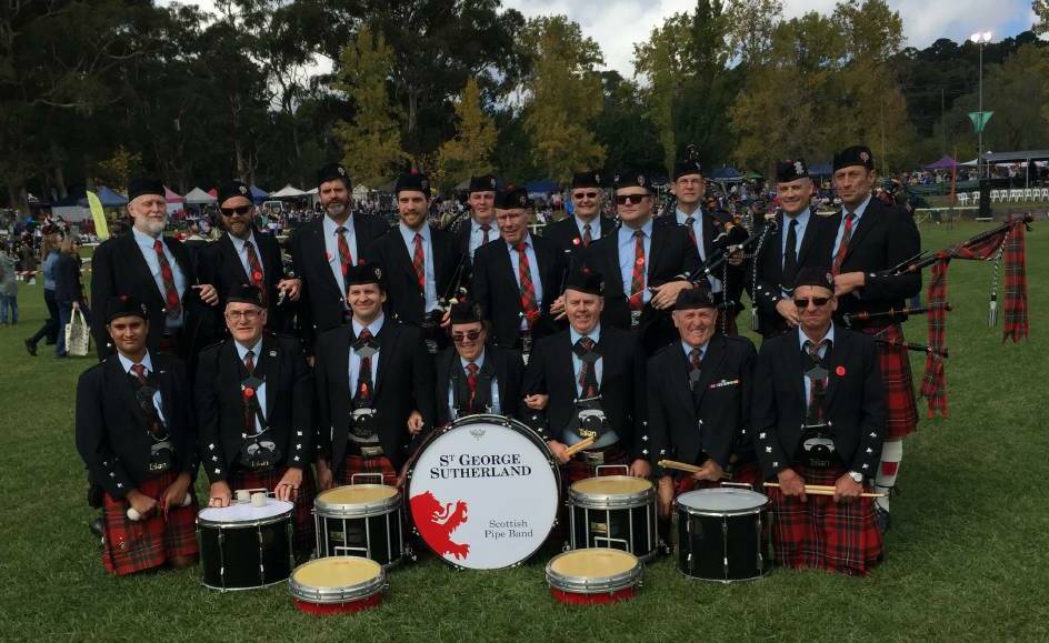 The St George Sutherland Pipe Band.
