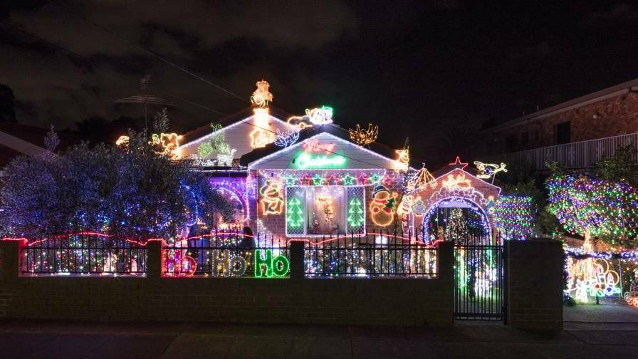 Bright ideas: Last year's Georges River Council's Christmas lights competition overall winner was Salvatore Sellitto's house in Souter Street, Kogarah Bay.