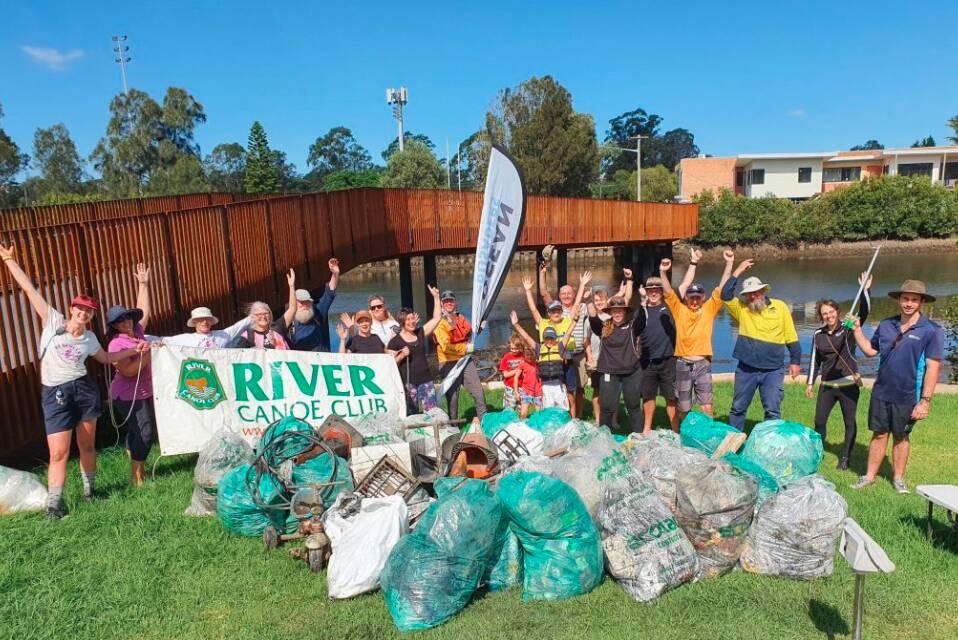 Members of the River Canoe Club NSW at their annual Cooks River Clean Up and Paddle Against Plastic event. Picture: River Canoe Club