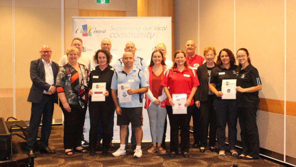 Sporting chance: Some of the recipients of Club Central's annual sporting grants program.